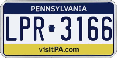 PA license plate LPR3166