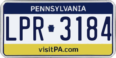 PA license plate LPR3184
