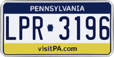 PA license plate LPR3196