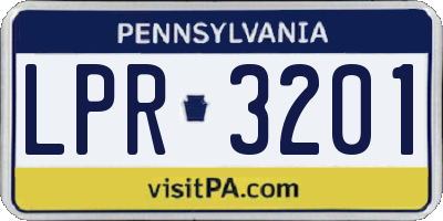 PA license plate LPR3201