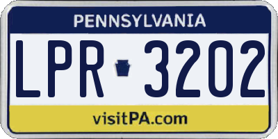 PA license plate LPR3202