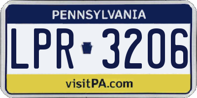 PA license plate LPR3206
