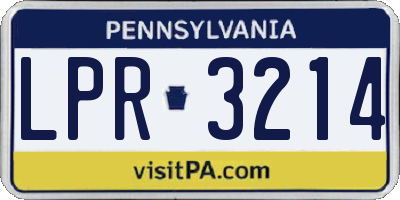 PA license plate LPR3214