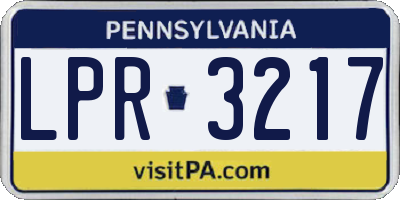 PA license plate LPR3217