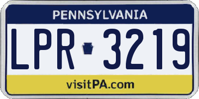 PA license plate LPR3219