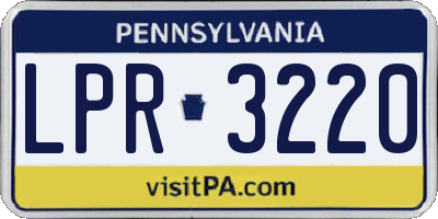 PA license plate LPR3220