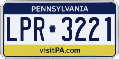 PA license plate LPR3221