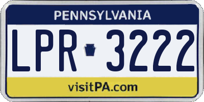 PA license plate LPR3222