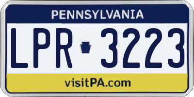 PA license plate LPR3223
