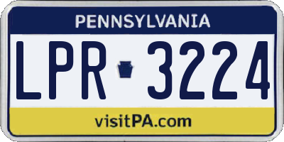 PA license plate LPR3224