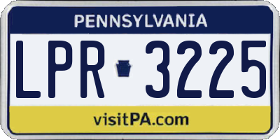 PA license plate LPR3225