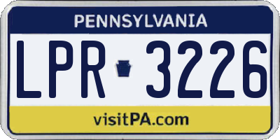 PA license plate LPR3226