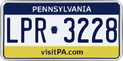 PA license plate LPR3228