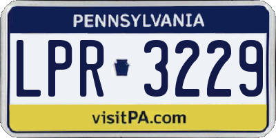 PA license plate LPR3229
