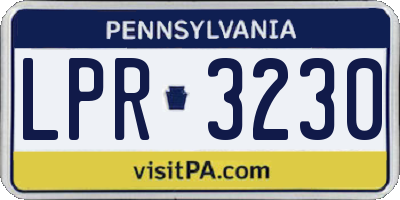 PA license plate LPR3230