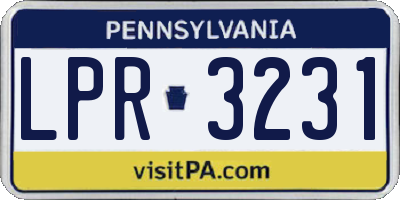 PA license plate LPR3231