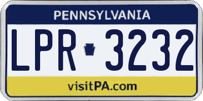 PA license plate LPR3232