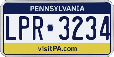 PA license plate LPR3234
