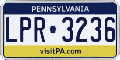 PA license plate LPR3236