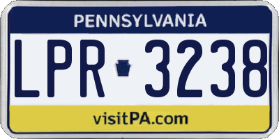 PA license plate LPR3238