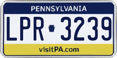 PA license plate LPR3239