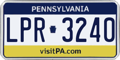 PA license plate LPR3240
