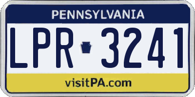 PA license plate LPR3241