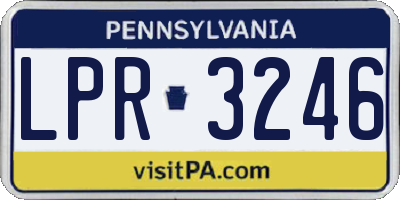 PA license plate LPR3246