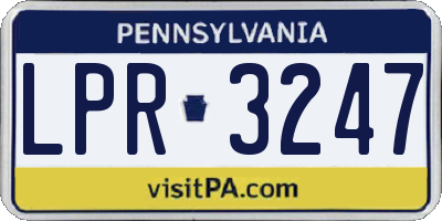 PA license plate LPR3247