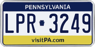 PA license plate LPR3249