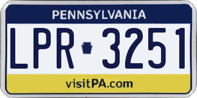 PA license plate LPR3251