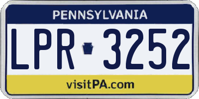 PA license plate LPR3252