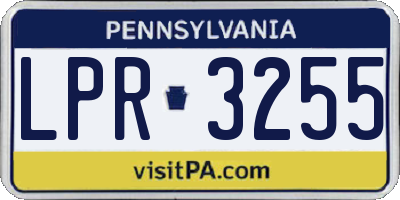 PA license plate LPR3255
