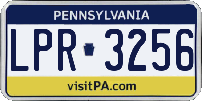PA license plate LPR3256