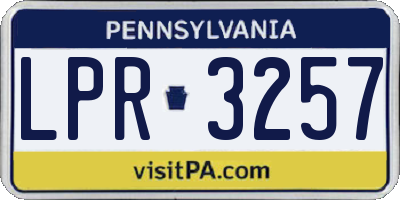 PA license plate LPR3257