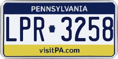 PA license plate LPR3258