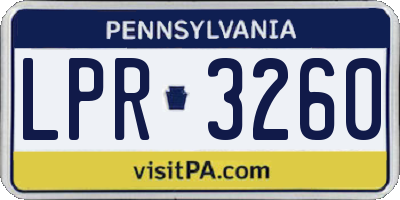 PA license plate LPR3260