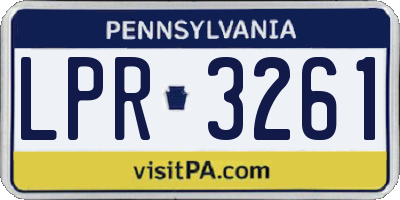 PA license plate LPR3261