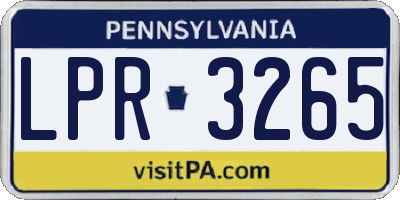 PA license plate LPR3265