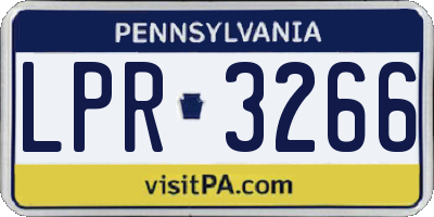 PA license plate LPR3266