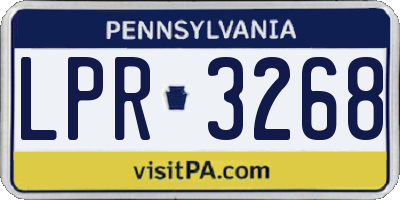 PA license plate LPR3268