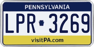 PA license plate LPR3269