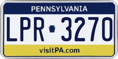 PA license plate LPR3270