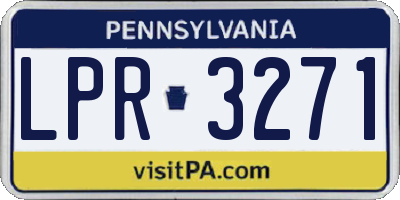 PA license plate LPR3271