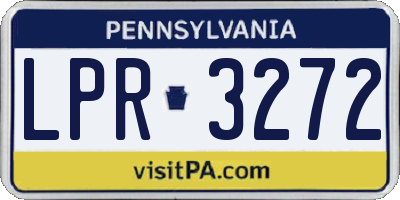PA license plate LPR3272