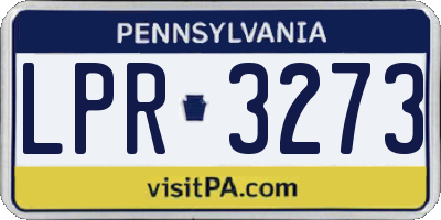 PA license plate LPR3273