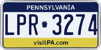 PA license plate LPR3274