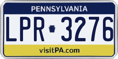 PA license plate LPR3276
