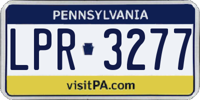 PA license plate LPR3277