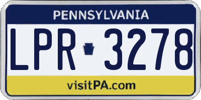 PA license plate LPR3278